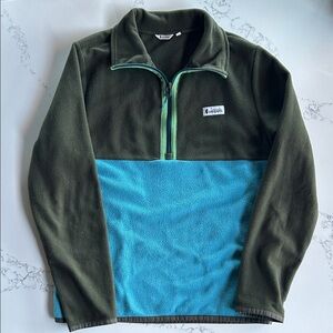 Men’s Cotopaxi Olive Green Blue 1/4 Zip Fleece Pullover